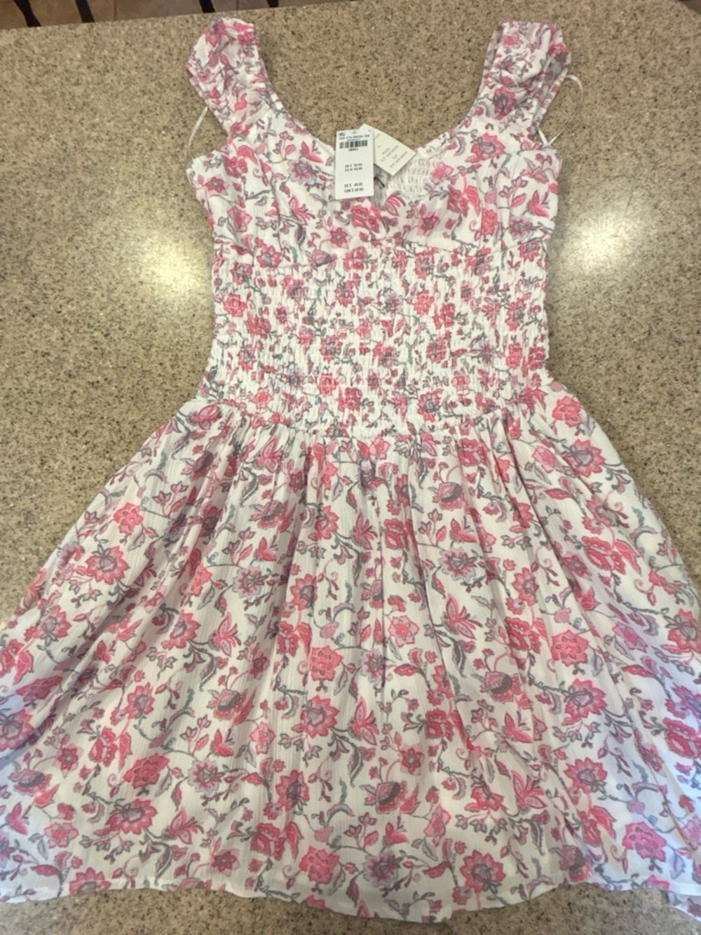 Hollister White Sundress with Pink Floral Print